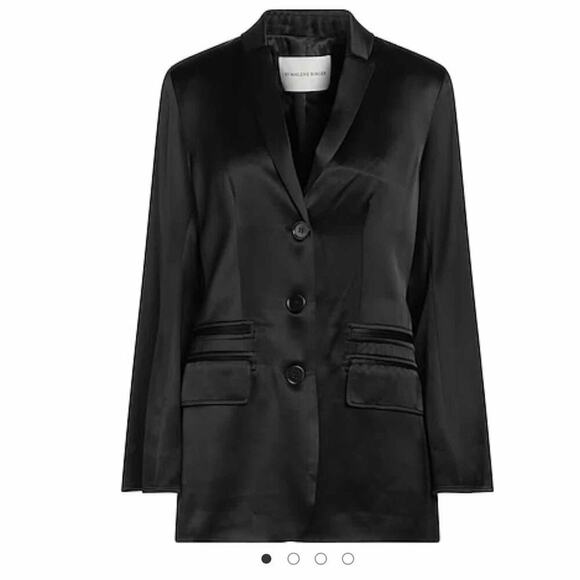 Malene Birger Porter Satin Frayed Hem Business Casual Jacket Size EU 36 Small